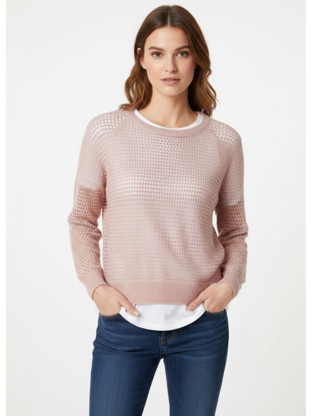Pink crocheted sweater Sm